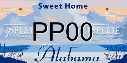 PP00 Alabama License Plate