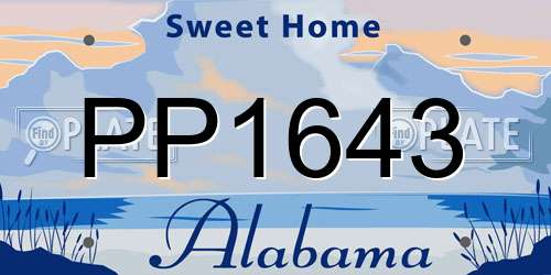 PP1643 Alabama License Plate