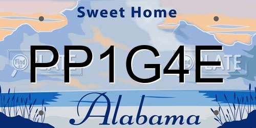 PP1G4E Alabama License Plate