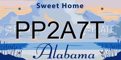 PP2A7T Alabama License Plate