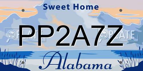 PP2A7Z Alabama License Plate