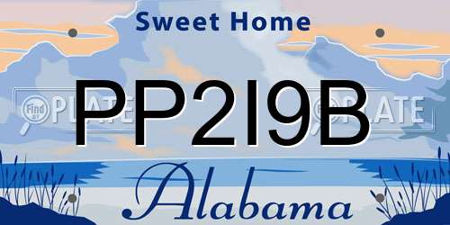 PP2I9B Alabama License Plate