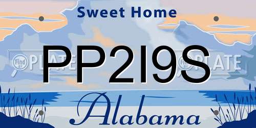 PP2I9S Alabama License Plate