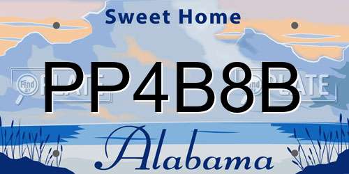 PP4B8B Alabama License Plate