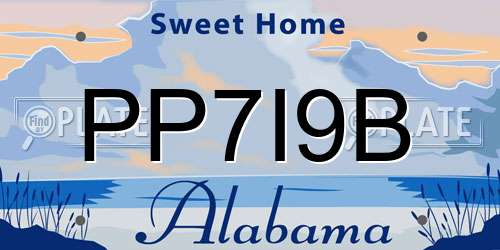 PP7I9B Alabama License Plate