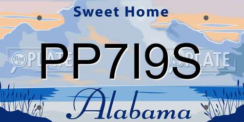 PP7I9S Alabama License Plate