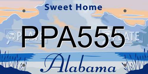 PPA555 Alabama License Plate