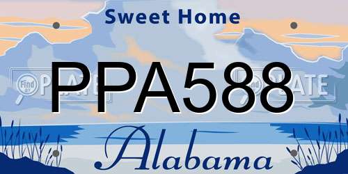 PPA588 Alabama License Plate