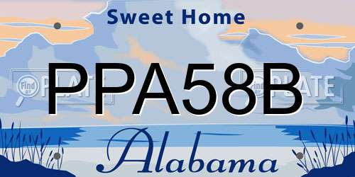 PPA58B Alabama License Plate