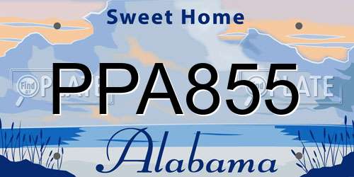 PPA855 Alabama License Plate