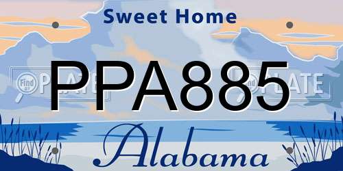 PPA885 Alabama License Plate