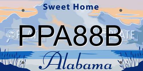 PPA88B Alabama License Plate
