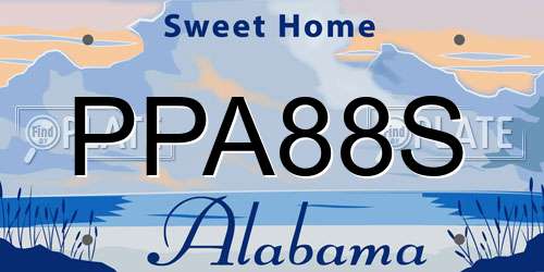 PPA88S Alabama License Plate