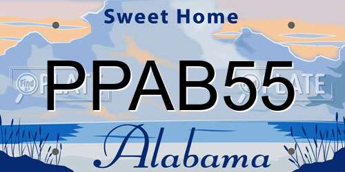 PPAB55 Alabama License Plate