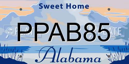 PPAB85 Alabama License Plate