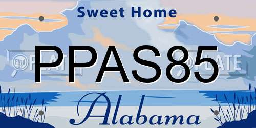 PPAS85 Alabama License Plate