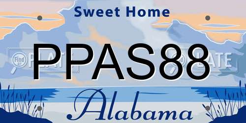 PPAS88 Alabama License Plate