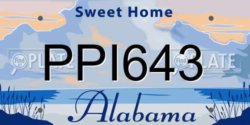 PPI643 Alabama License Plate