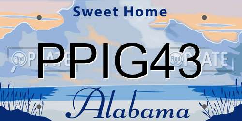 PPIG43 Alabama License Plate