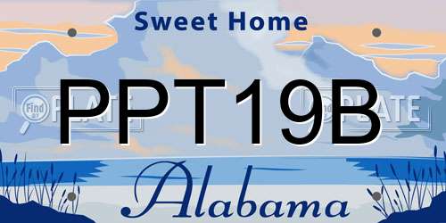PPT19B Alabama License Plate