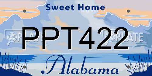PPT422 Alabama License Plate
