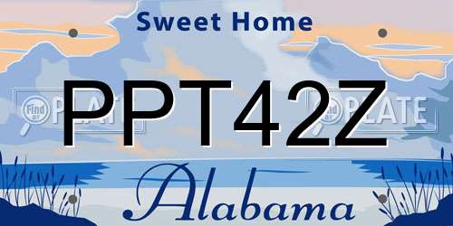 PPT42Z Alabama License Plate