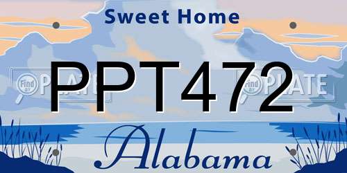 PPT472 Alabama License Plate