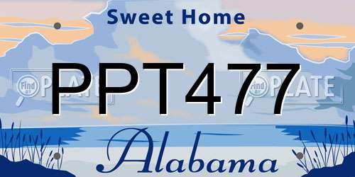 PPT477 Alabama License Plate