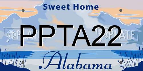 PPTA22 Alabama License Plate
