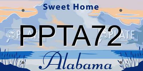 PPTA72 Alabama License Plate