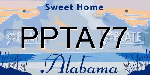 PPTA77 Alabama License Plate