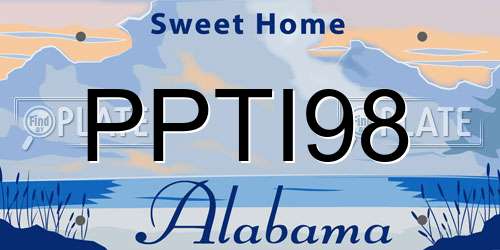 PPTI98 Alabama License Plate