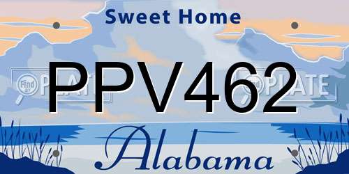 PPV462 Alabama License Plate