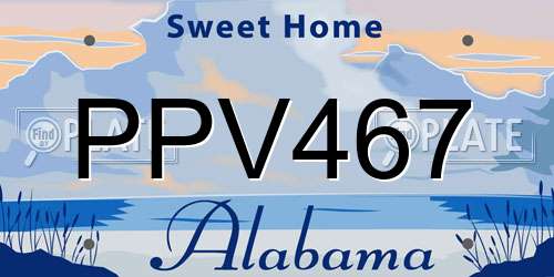 PPV467 Alabama License Plate