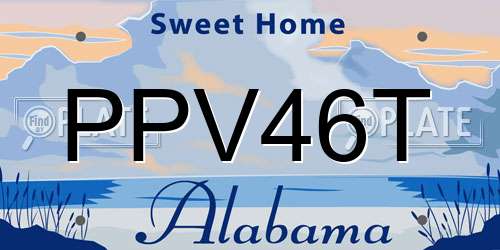 PPV46T Alabama License Plate