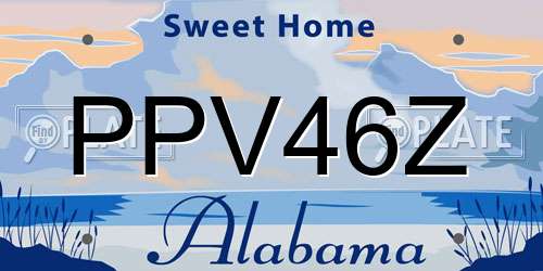 PPV46Z Alabama License Plate