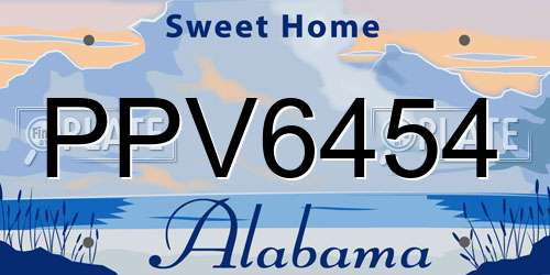 PPV6454 Alabama License Plate