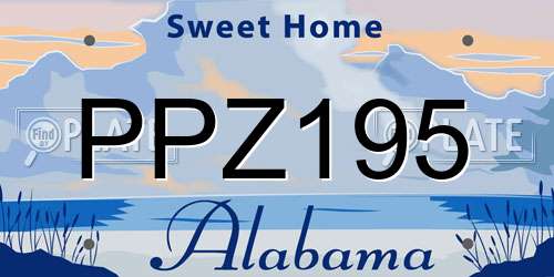 PPZ195 Alabama License Plate