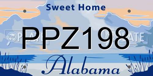 PPZ198 Alabama License Plate
