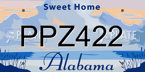 PPZ422 Alabama License Plate