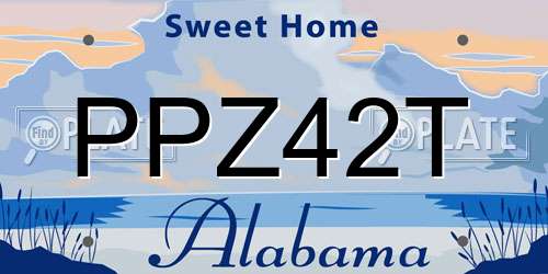 PPZ42T Alabama License Plate