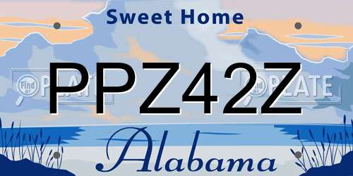 PPZ42Z Alabama License Plate