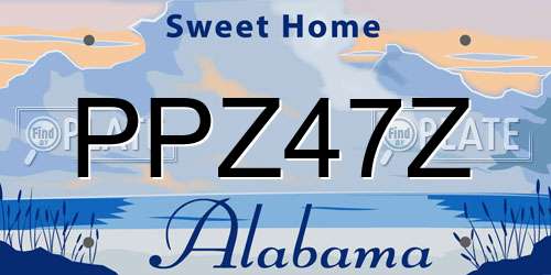 PPZ47Z Alabama License Plate