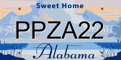 PPZA22 Alabama License Plate
