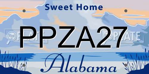 PPZA27 Alabama License Plate
