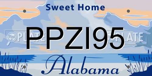 PPZI95 Alabama License Plate
