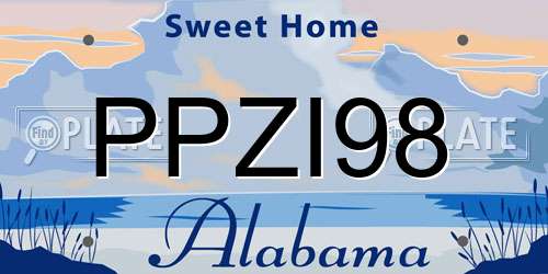 PPZI98 Alabama License Plate