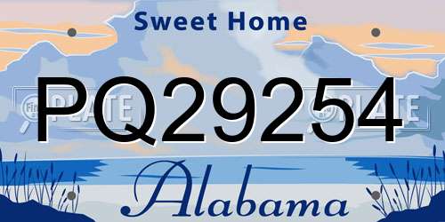 PQ29254 Alabama License Plate