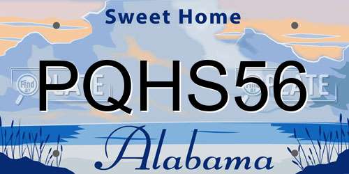 PQHS56 Alabama License Plate
