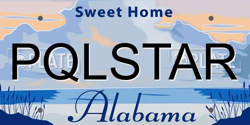 PQLSTAR Alabama License Plate